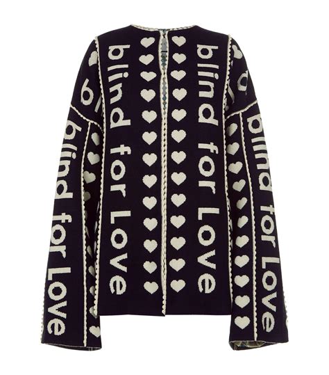 gucci blind for love cardigan|Gucci Cardigans for Women .